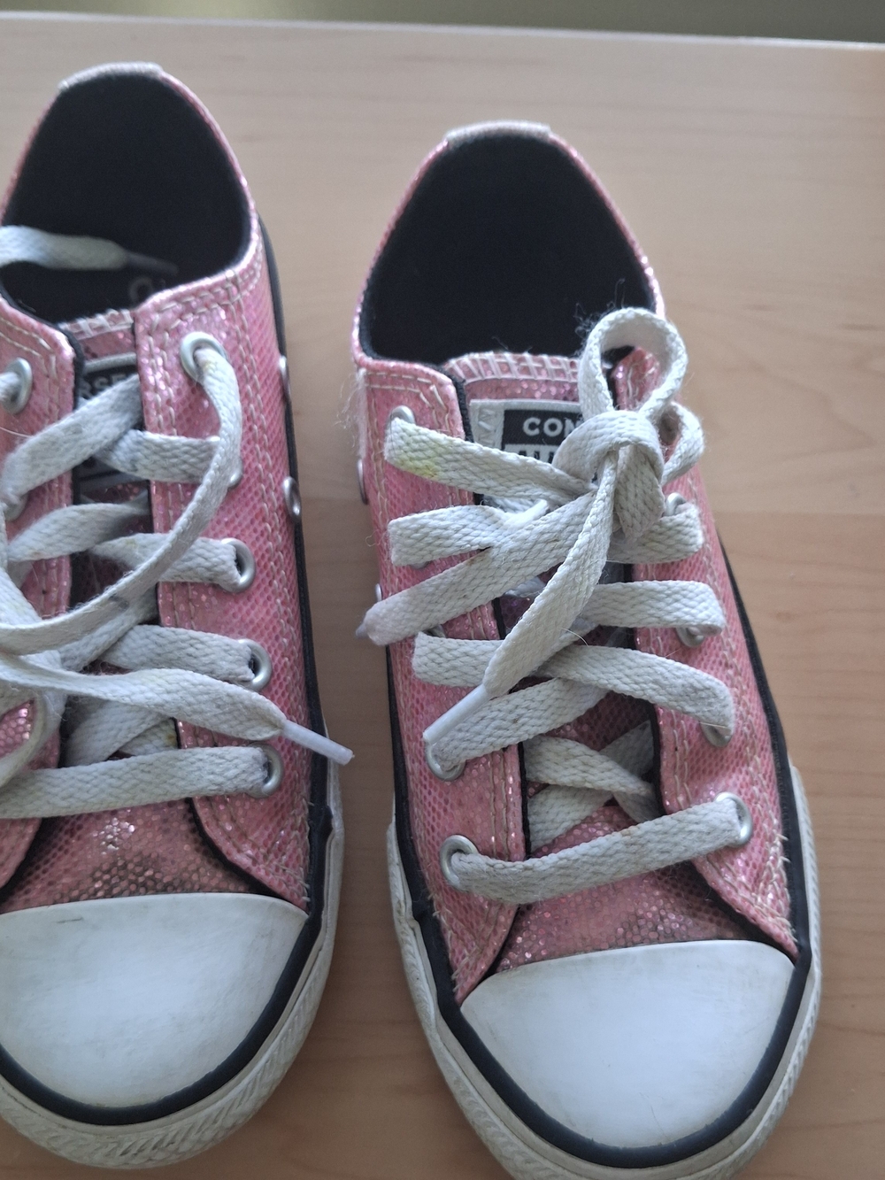 Converse All Star Kids Pink Sequin High Top Sneakers - Picture 3 of 5